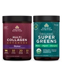 Nutritie antica Multi Colagen Pulbere avansata Curatenie & dezintoxicare, Nearomatizate, 36 Serviri + SuperGreene organice pulbere, Greens Aroma, 25 Serviri