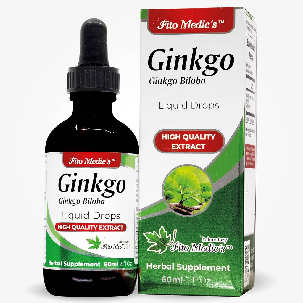 FITO MEDIC'S Lab - Ginkgo biloba, for Memory and Concentration, Pure -Ginkgo biloba extract -Ultra high absorbtion, Alcool Free.
