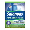 Salonpas Pain Relief Patch, 20 Count (Pack of 1), până la 12 Ore Relief temporar de durere ușoară la moderată, dureri de spate, dureri musculare, luxații, vânătăi