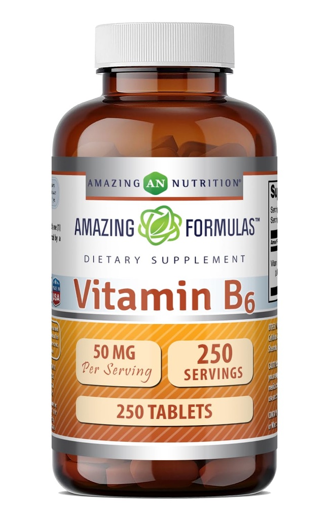 Formule uimitoare Vitamina B6 Pyridoxine 50 mg 250 comprimate Suplimentul 