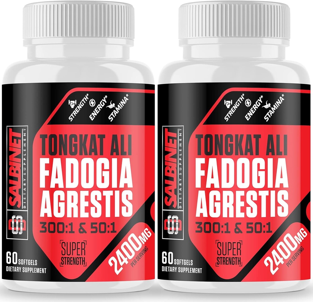 2400mg Fadogia Agrestis Tongkat Ali Suplimente - Terta parte testat - 1400mg Fadogia Agrestis & 1000mg Tongkat Ali, Putere maximă, Masă musculară & Performanță sportivă, 2 pachete
