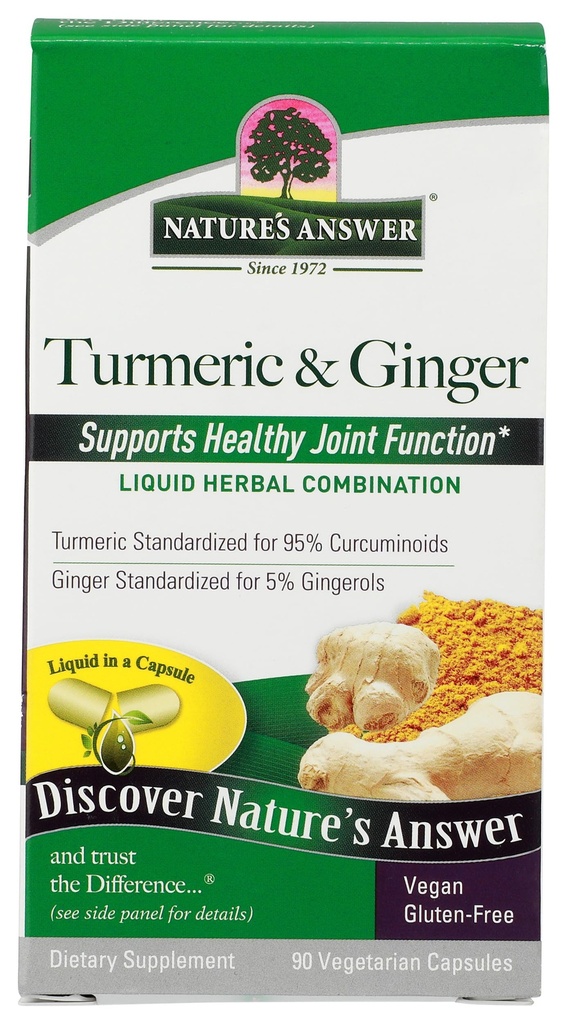 Nature's Answer Turmeric and Ginger Capsules 90 Count 