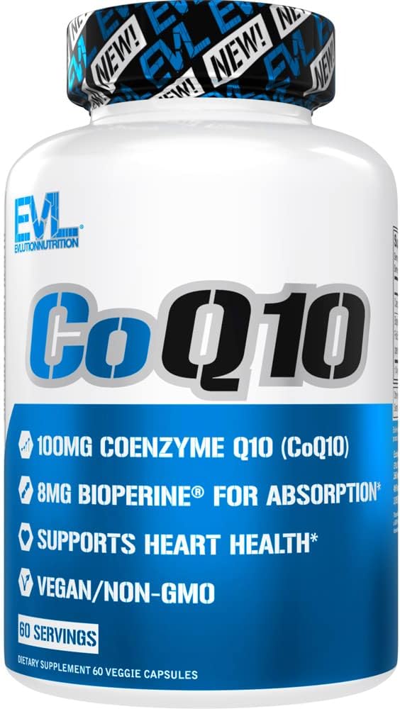 EVL mare absorbţie CoQ10 100mg - Advanced Antioxidant Coenzime Q10 Supliment pentru sănătate Brain Support Producţie de energie şi îmbătrânire sănătoasă - CoQ10 cu Bioperine Health Supplement
