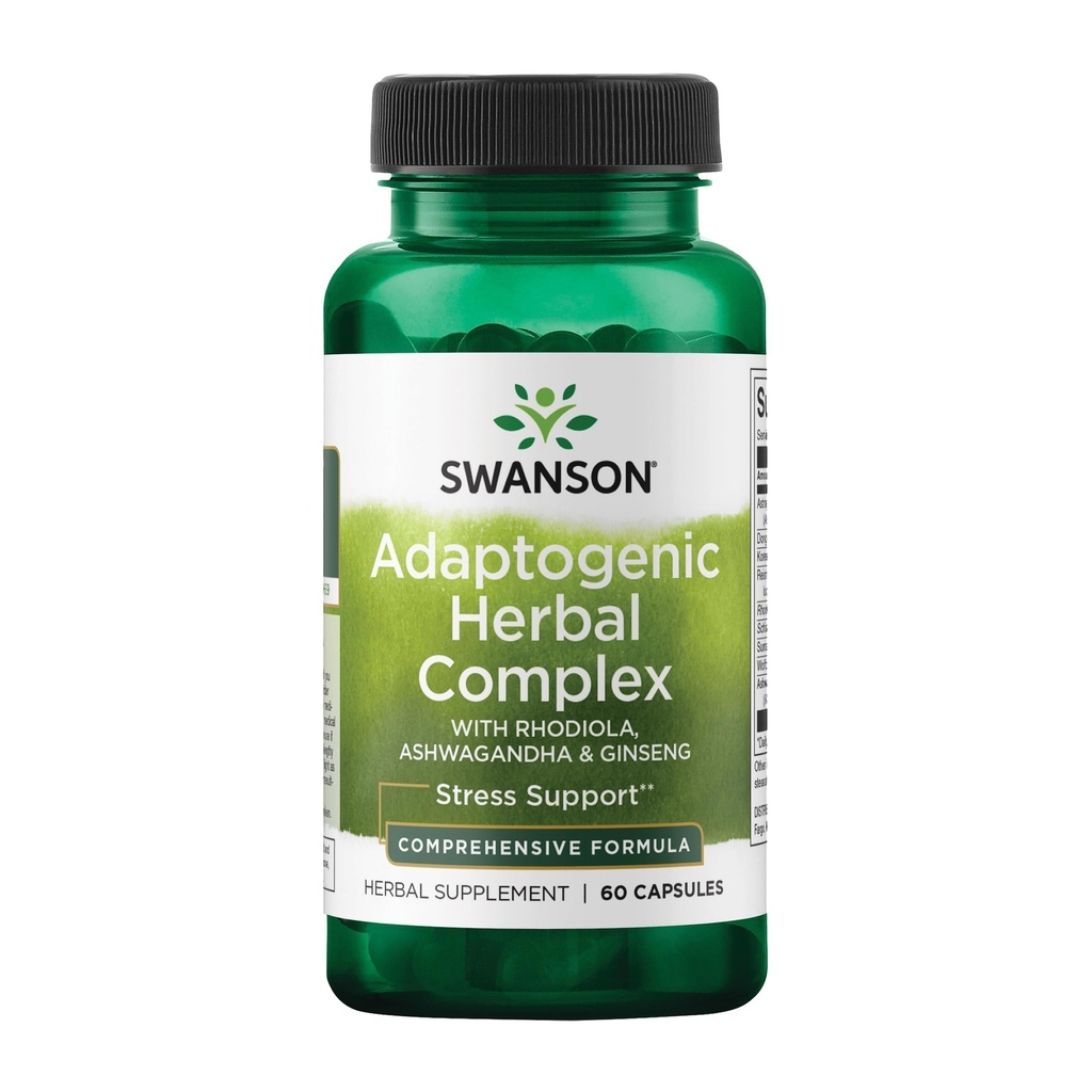 Swanson Rhodiola Ashwagandha Ginseng Complex Energy Imunity Function Nnervy System Stress Supplement Adaptogen Herb 60 Capsule