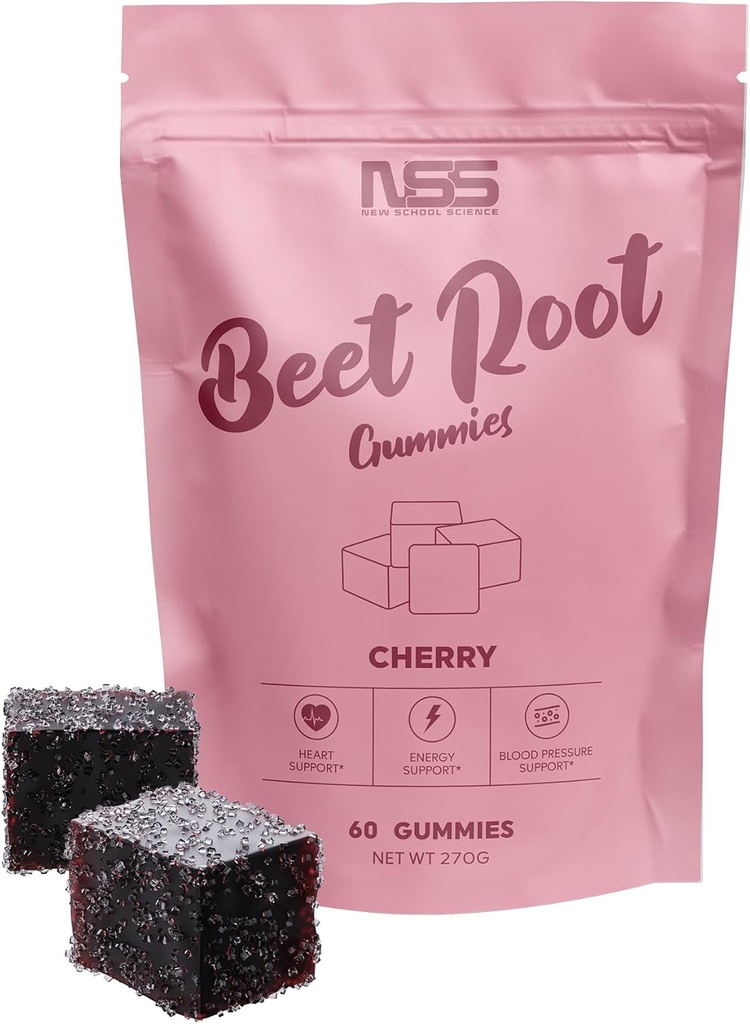 Sfeclă de rădăcină cu aromă de cireşe, masticuri de sfeclă cu extract adăugat de seminţe de struguri - Culoare naturală & aroma - Chews de sfeclă pentru antrenament, sănătate şi wellness - 60 de gume de sfeclă