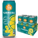 ZYN Turmeric Wellness Drink (6 Pack), Lemon Ginger Aromat Turmeric Curcumin băutură cu Pepper negru, fără adaos de zahăr, carbohidrați scăzut și băuturi calorii, Alternative curate