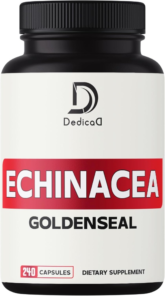 1000mg Echinacea Capsule Goldenseal- 240 Conte de 4 luni de aprovizionare - Suport Sistemul imunitar, Bine-Fiind & Overal Health