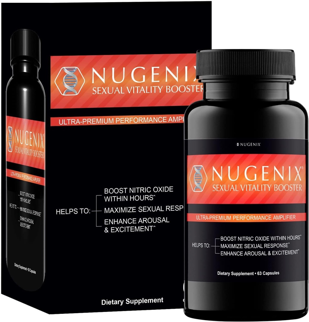 Nugenix Vitality Booster - Amplificator de performanta Ultra Premium pentru barbati - Supliment cu oxid nitric, 63 capsule