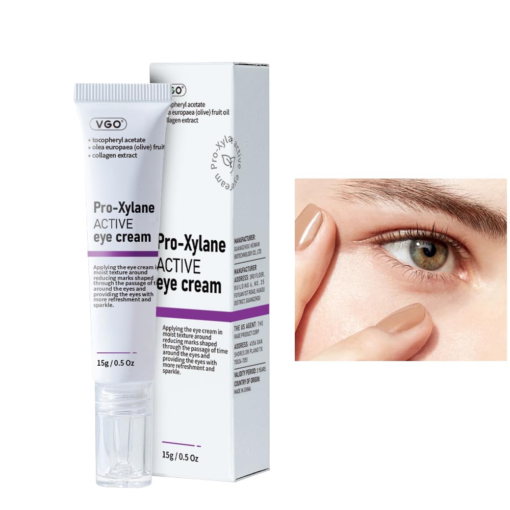 VGO Eye Cream 2% Pro-Xylane Eye Repair Cream for Dark Circles & Puffiness under Eyes, Pro Xylane + Acid hialuronic 6D la Firm Skin, Reduce ridurile, Fine Lines, 15g/0,5 Oz