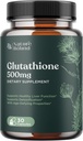 Glutatione Pastile de albire a pielii pentru bărbaţi şi femei - Pur GSH Supliment 500 mg cu lapte natural Thistle Extract Silymarin - Suport antioxidant ALA - Boost Imune System by Nature Bound