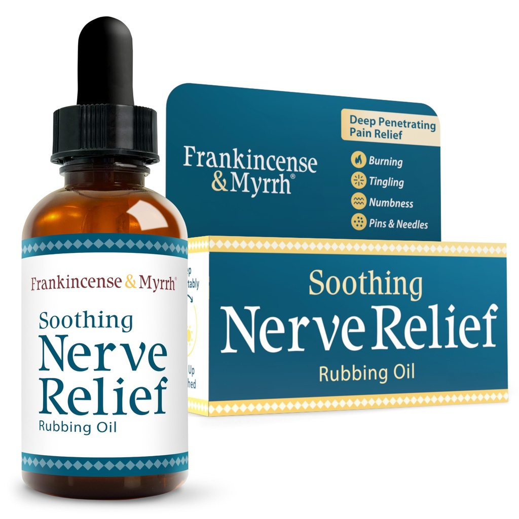 Frankincense & Myrrh Soothing Nervi de ajutor Rubbing ulei, Neuropatie Durere Relief pentru mâini și picioare - cu uleiuri esențiale mentol și Frankincense, 2 Fl. Oz. Putere maximă pentru picioare