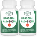 NAD+ Supliment Liposomal NAD+ Plus 800MG Nicotinamidă Ribozidă Alternativă pentru energie celulară, Îmbătrânire sănătoasă și repararea musculară 120 capsule (Pachet de 2)