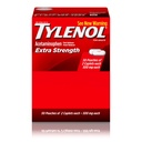 Tylenol Extra Putere Acetaminofen Caplete, 500 mg, Reducere durere & febră pentru dureri de cap, dureri de spate, dureri de dinți, Crampe menstruale & durere, Pachete de călătorie-prietenos, 2-caplete, 50 Conte