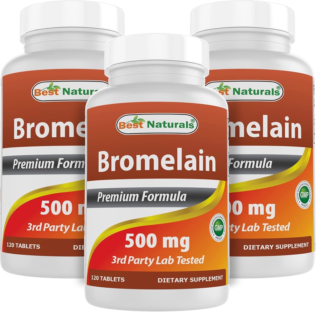Cele mai bune naturale Bromelain 500 mg 120 comprimate (120 de numere de 3)