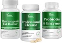 DR VITAMIN SOLUŢII Termogenic Fat Burner & Professional Detoxe Cleanse Bundle - 15 zile Cleanse pentru managementul greutăţii, sanatate guta, şi ajutor de balonare - 240 Capace