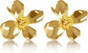 14K aur placat 925 Sterling argint flori Lily cercei Stud