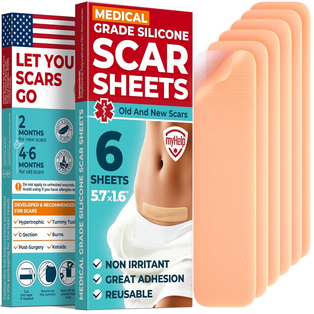 Fișe de cicatrice de grad medical Silicon - 6pk (