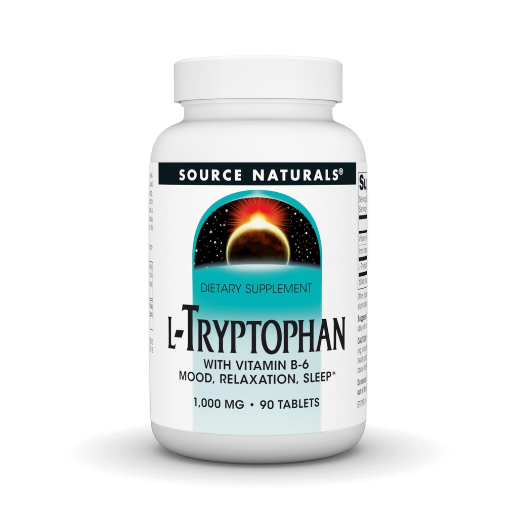 Naturals sursă L-Tryptofan cu vitamina B-6 suport Mood, relaxare și somn -1000 mg - 90 comprimate
