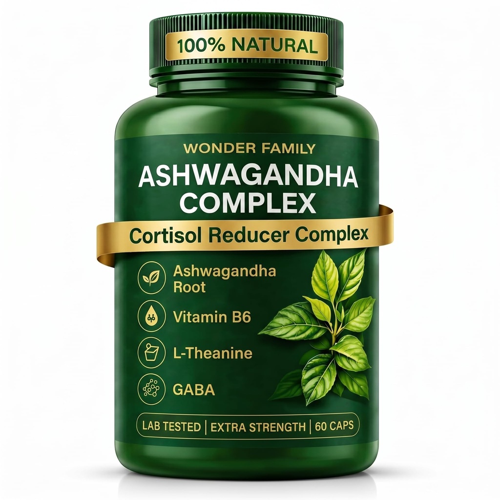 Complexul Ashwagandha 800mg cu GABA, L-Teanină & B6 
