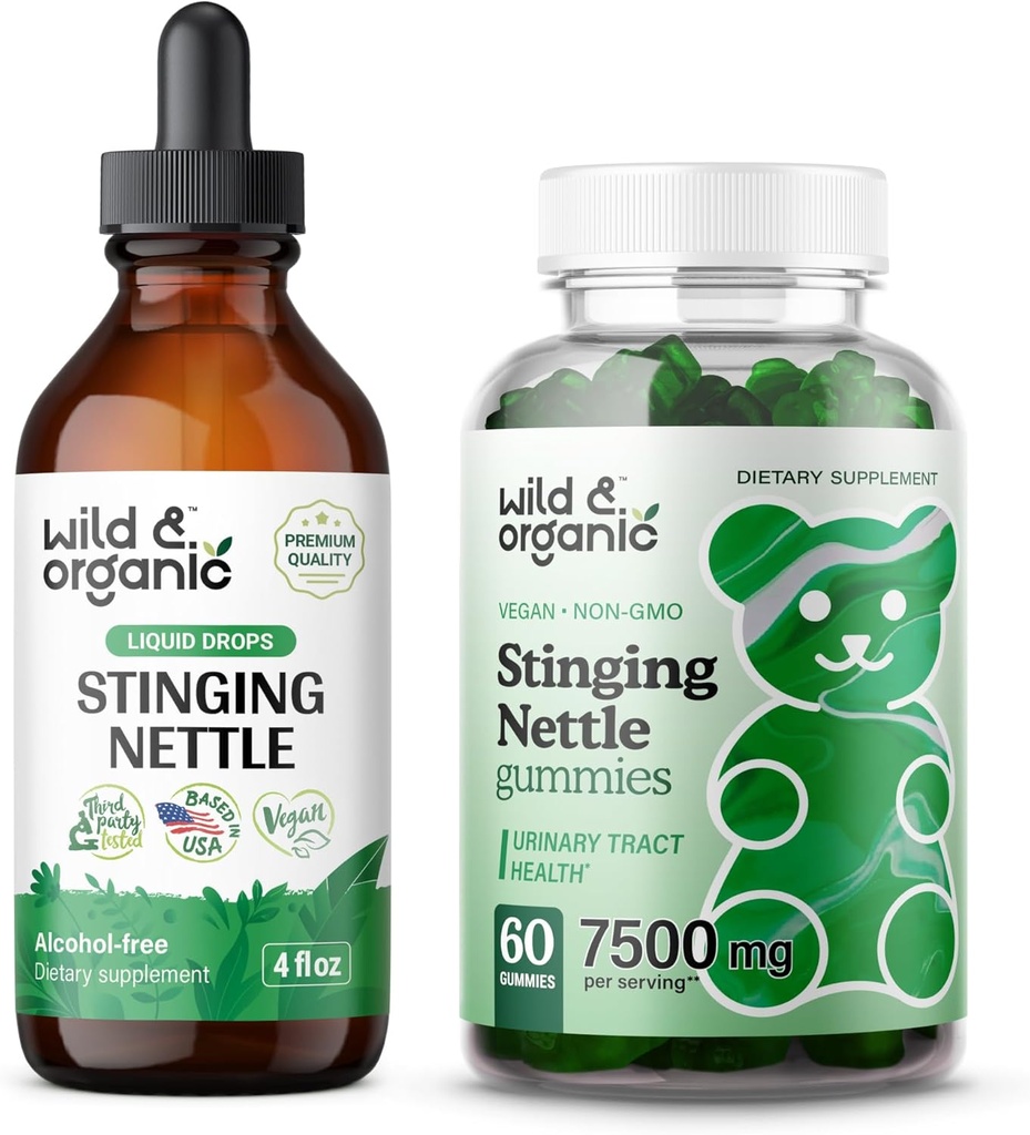 Stingătoare sălbatică și organică Root Tincture 4 fl oz & Stinging Root Gumies