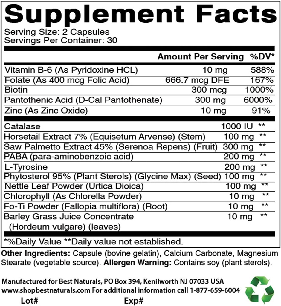 Formula antigri de păr & extract de Ashwagandha 500 Mg