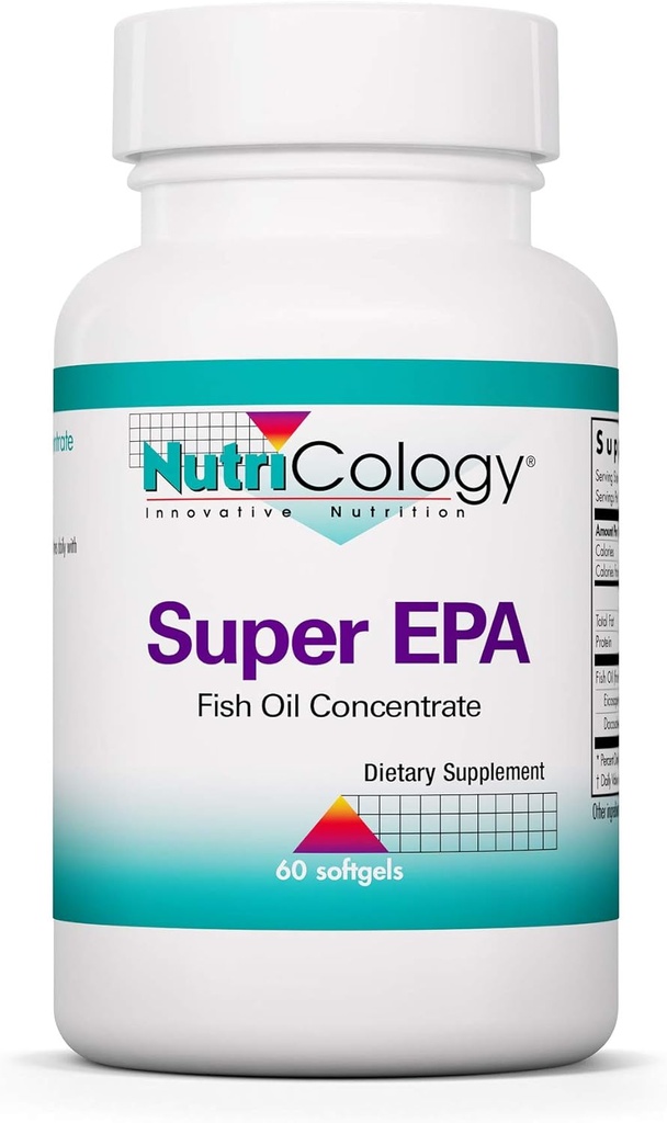 Nutricologie Super EPA - Omega 3 Supliment, Concentrat de ulei de pește, EPA, DHA, Omega 3 Acidi grași, Anchovies Sustenabil-sursa, Softgels - 60 Conte