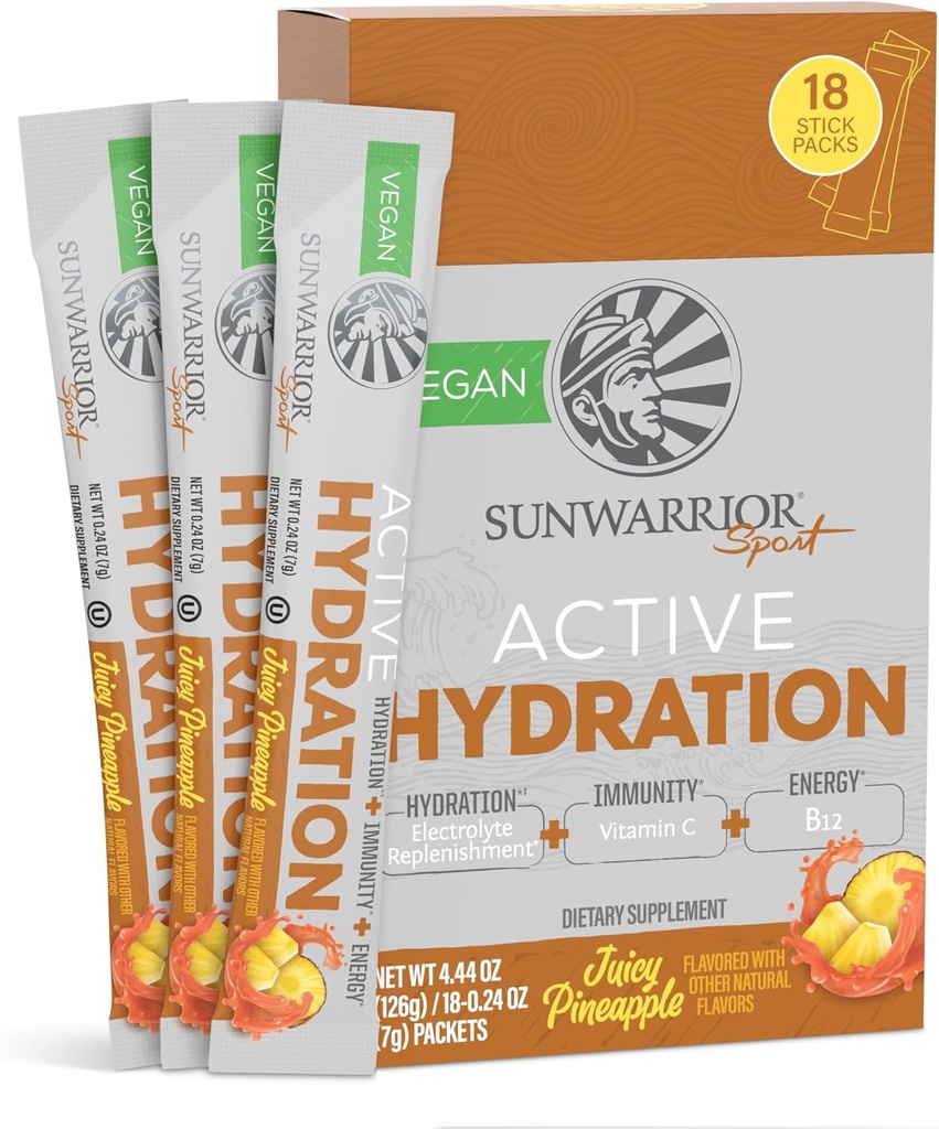 Sunwarrior Hydration Powder Electrolyte Packets Powder B12 Elderberry 