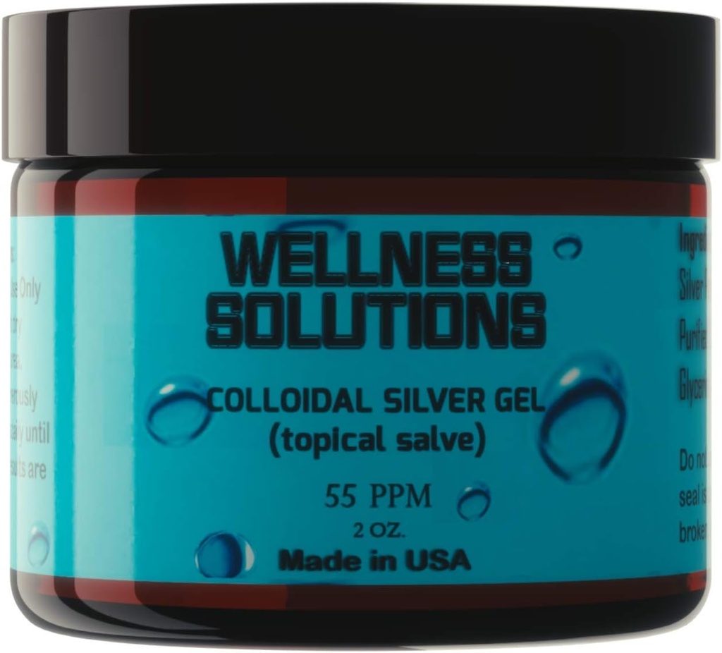 Gel de argint coloidal - Soluţii de Wellness - Gel Topical - Vegan & Gluten Free - 2 oz.-L8