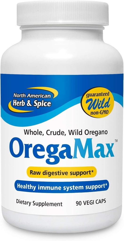 NORD AMERICAN HERB & SPICE OregaMax - 90 Vegi Caps - Pachet de 3 - Healthy Digestive & Immune Supplement ulei Oreganol P73 Oregano cu usturoi și ceapă - Non-GMO - 270 Serviri totale