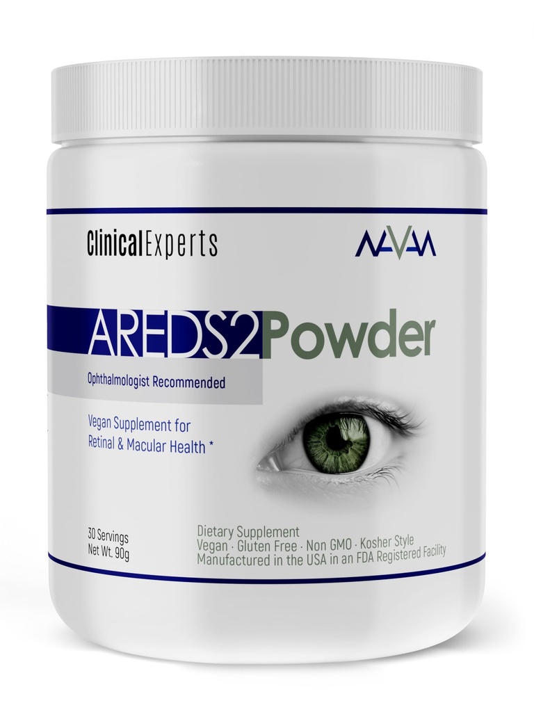 Navan AREDS 2 Pulbere pentru cei care nu pot consuma tablete sau softgels - vitamine oculare și minerale - Lens Clarity & Retina Health by Clinic Experts, Lutein, Zeaxantină & Zinc Kosher Style, 30 Servings