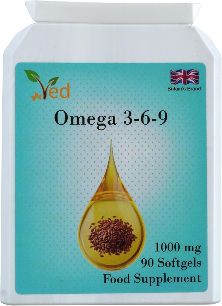 Ved Omega 3-6-9 Supliment alimentar softgel, de la Cold Press Seed Oil, 1000 mg 90 Soft Gel - 90 Days