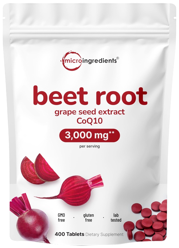 Sfeclă rădăcină 3000 mg cu extract de semințe de struguri & CoQ10, 400 comprimate 