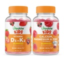 Vitamină vie D3 + vitamina K2 Copii + magneziu de calciu și zinc Copii, gume Bundle - mare Tasting, Supliment de vitamine, gluten gratuit, OMG gratuit, Gummy masticabil