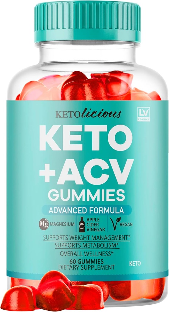 Ketolicious Keto ACV Gummies, Ketolicious Gummys Advanced Formula 1050MG, All Natural Premium Plus Apple Cider Gummy Gummy Recenzii de putere maximă, 60 Gume pentru 1 lună