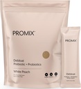 ProMix Nutrition Debloat Prebiotice și Probiotice, Ureche Bloating pentru femei, Gut Cleanse Detox pentru bărbați și suport imunitar - Peach alb - 30 Serviri (Pachet de 30)
