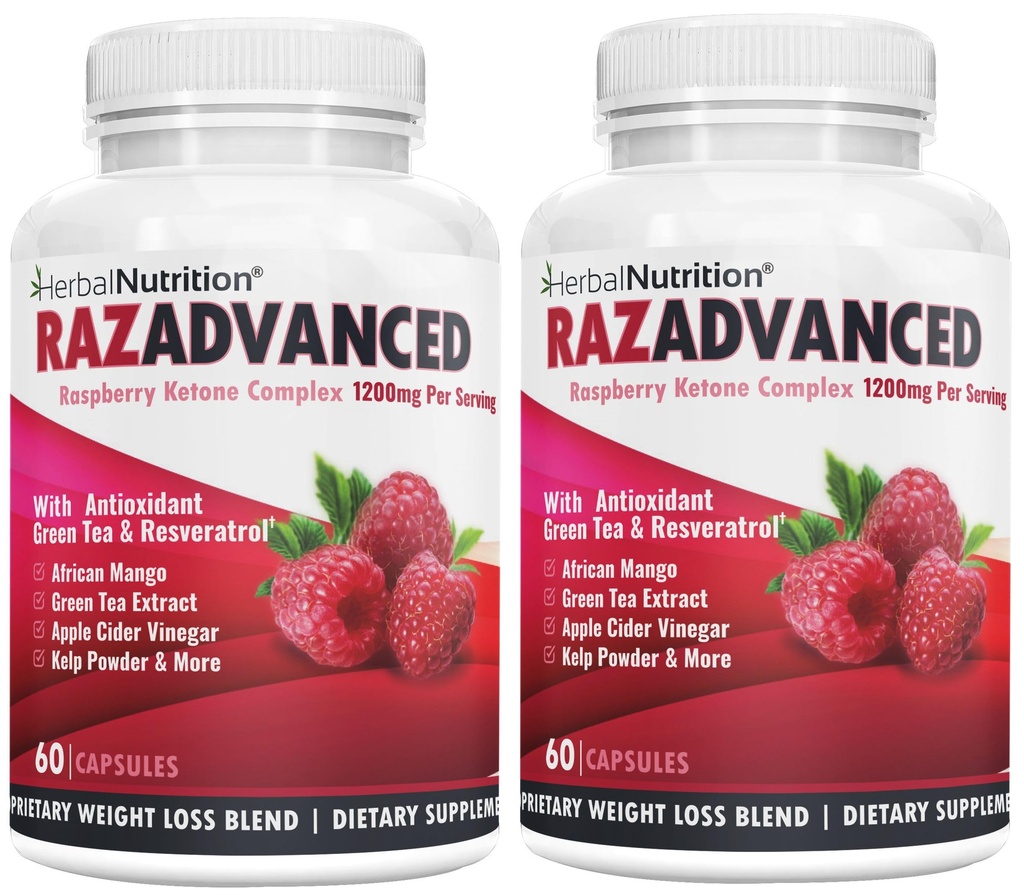 Raspberry Ketones Complex, 120 Capsule, Două Pack, 1200 mg Per Servind African Mango, Cidru de mere Oțet, Ceai verde, Resveratrol, Fructe Acai, Kelp, și Grapefruit Diet & Greutate Management Supliment
