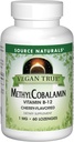 Sursa Naturals Vegan Methyl Cobalamin, vitamina B-12 Cherry Aroma supliment alimentar, 1 Mg - 60 Lozenges