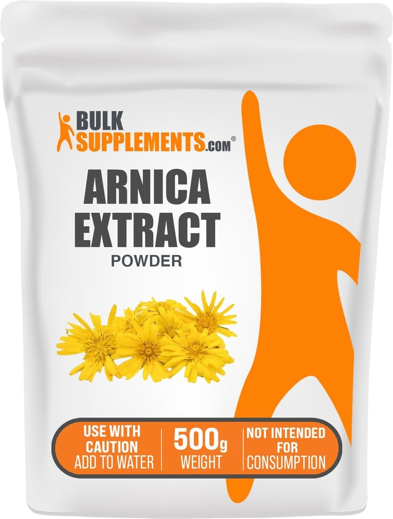 BulkSupplements.com Arnica Extract pulbere - Supliment vegetal, din flori Arnica uscate, serviri Vary per use, 500g (1.1 lbs) (Pachet de 1)