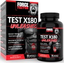 FORCE FACTOR Test X180 Unleashed Testosterone Booster for Men to Build Muscle, Increase Strength, and Improve Performance, Testosterone Supplement for Men’s Health, 90 Capsules