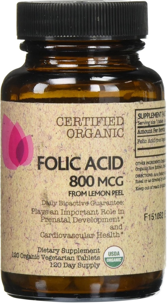 Futurebiotics Certified Organic Folic Acid - 120 comprimate