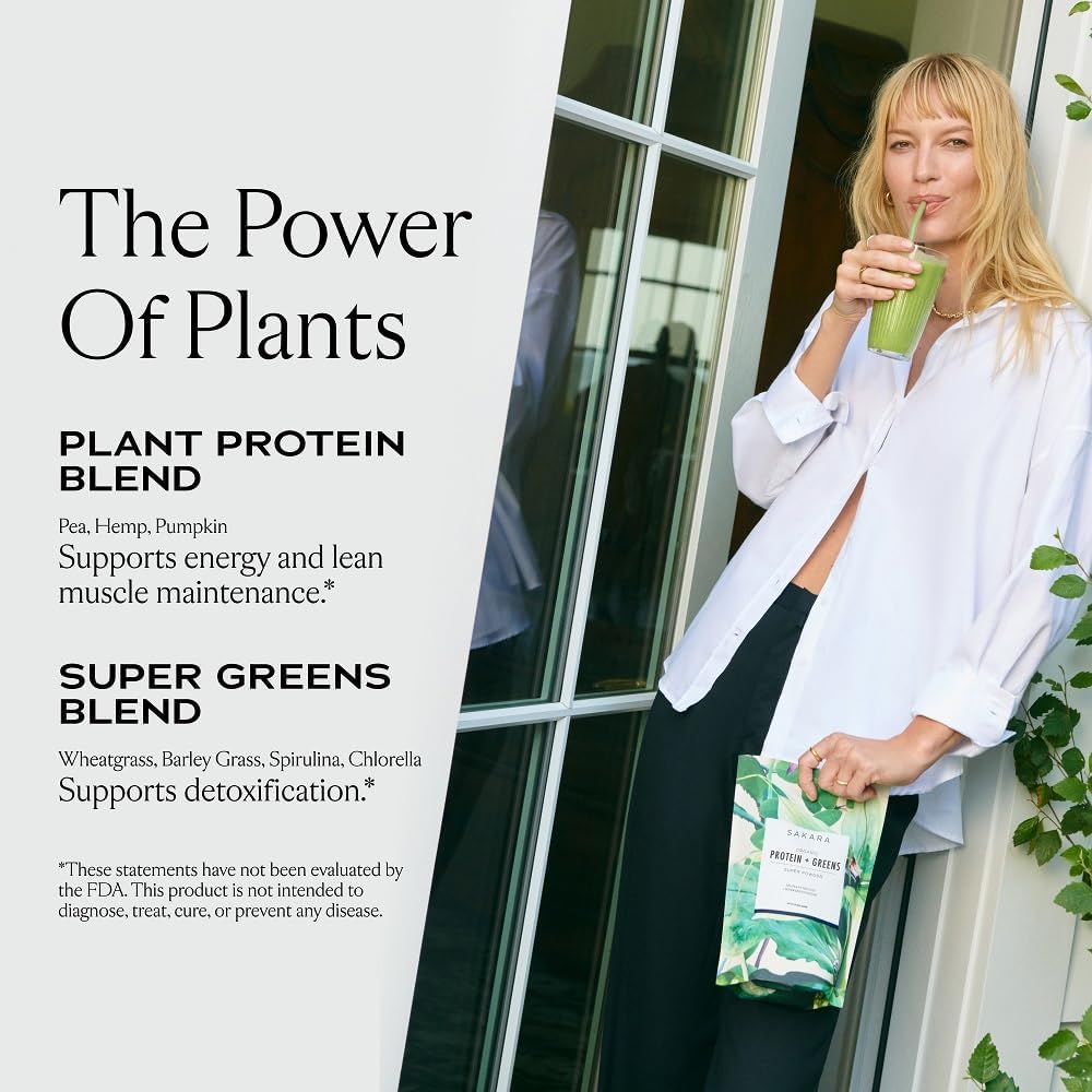Sakara Super Powder Bundle - Proteine + Verzi Pulbere organică de proteine, Metabolizare Super pulbere, & Prebiotic Fiber pulbere