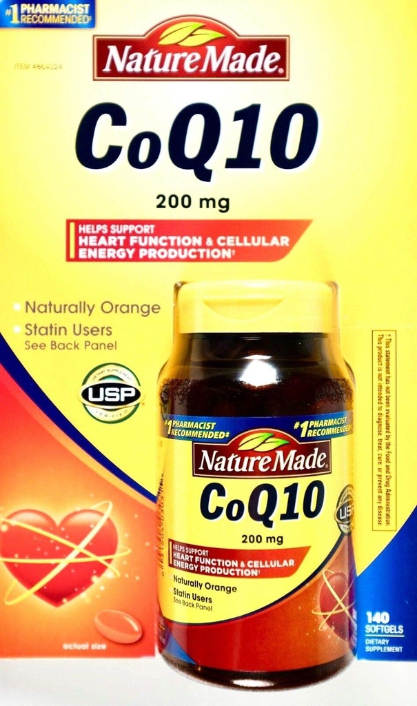 Natura făcut Coq10 200 Mg, natural portocaliu, valoare dimensiune,140 Conte Softgels