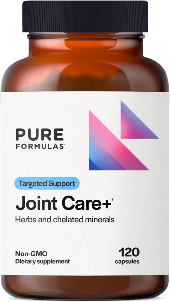 PureFormulas Joint Care + - Premium Joint Supplement with Hyaluronic Acid, Glucosamine, MSM, Green Lipped Mussel, Turmeric & More - Non-GMO Formula pentru adulți (120 capsule)