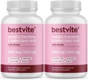 BESTVITE Acetil L-Carnitină 500mg & Alpha Acid lipoic 200mg per capsulă cu Biotină (240 Capsule vegetariene) (120 x 2) - Fără Stearete - Vegan - Non OMG - Gluten Free