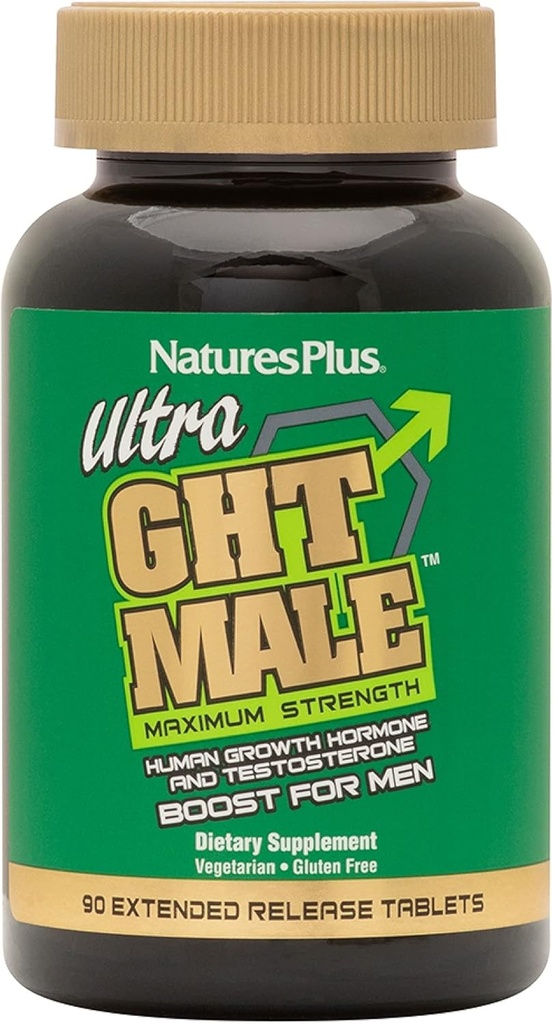 NaturasPlus Ultra GHT Masculin - 90 comprimate extinse de eliberare - Puterea maxima naturala hormon uman de crestere Boost - gluten gratuit - 30 Serviri