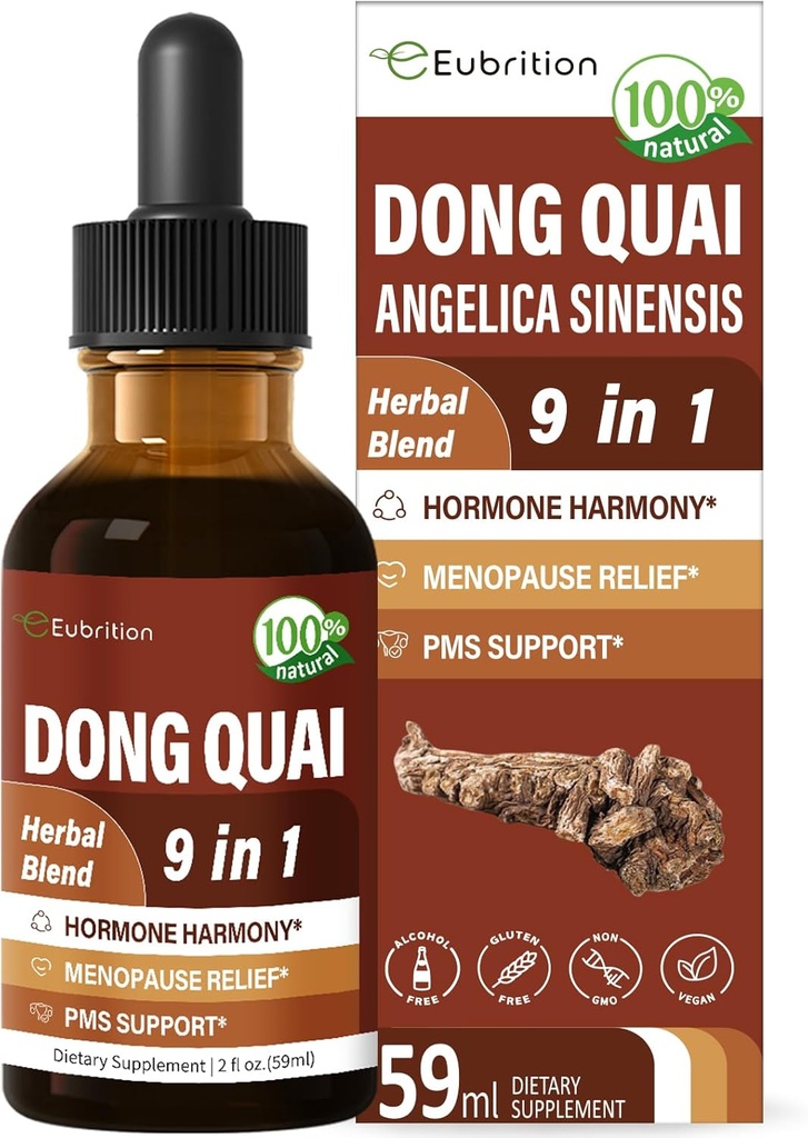 Tinctură din plante, extract cu Dong Quai, pentru Hormone Harmony, Menopause Relief & PMS Support. 6 oz- (Apple Flavor)
