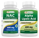 Cele mai bune naturale NAC 600 mg & Alpha Acid lipoic 600 mg