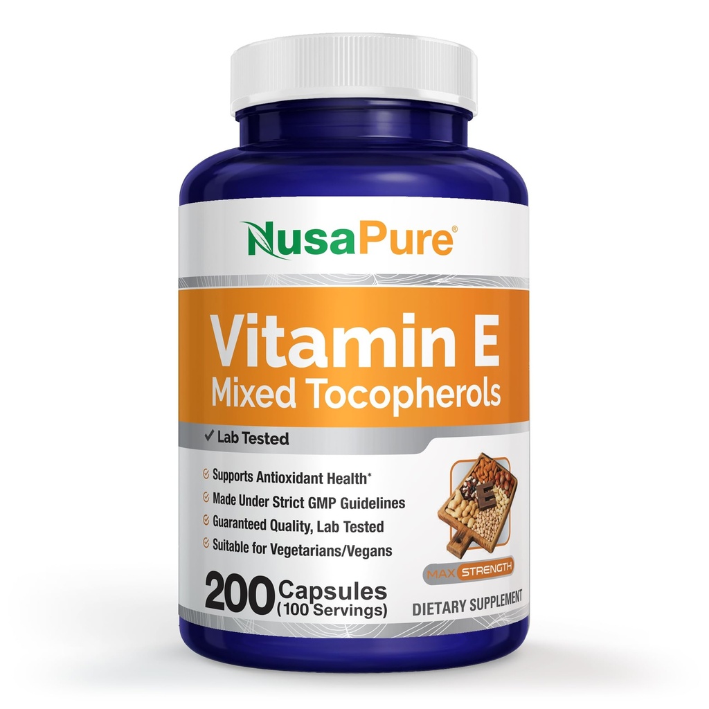NusaPure Vitamina E 1000 UI 200 comprimate (non-GMO, gluten-free) - tocoferoluri mixte