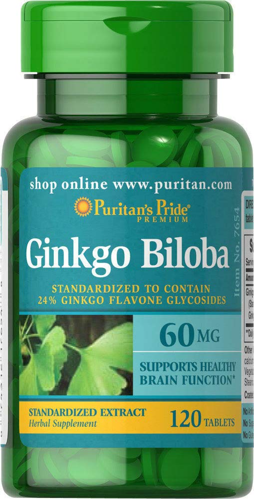 Puritani Pride Ginkgo Biloba Extract standardizat 60 mg comprimate, 120 conte