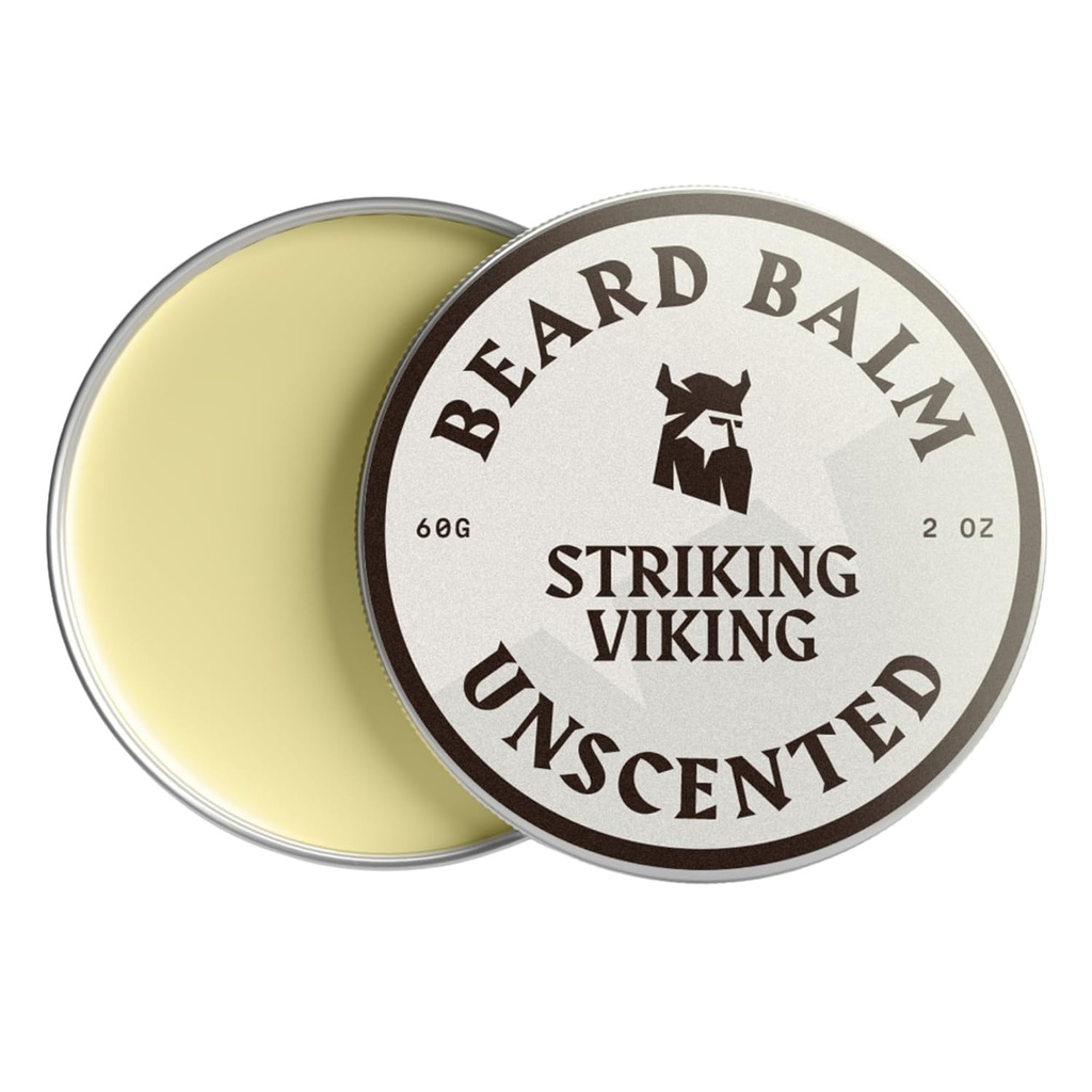 Balsam Viking Barbă vikingă pentru bărbați - Frunze în balsam de barbă - Balsam stiling Made with naturally Derived Beard Butter, Argan & Jojoba Oils (2 Ounce (Pack of 1), Unscented)